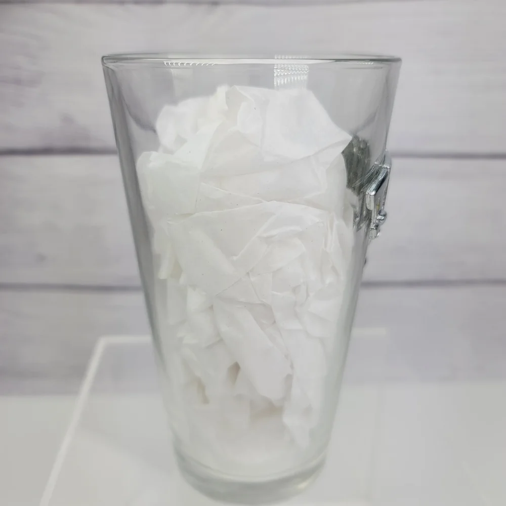 Texas Longhorn Bull Glass Pint Beer Mug with Silver Metal Accent.